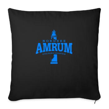 Amrum mer du Nord (Bleu) - Housse de coussin décorative 45 x 45 cm - noir - Devant