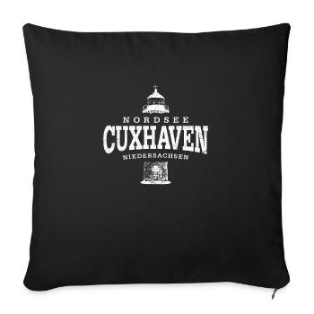 Cuxhaven North Sea (white oldstyle) - Sofa pillowcase 17,3'' x 17,3'' (45 x 45 cm) - black - Front