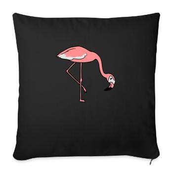 manger boisson arc vers le bas flamingo clipart dessin animé - Housse de coussin décorative 45 x 45 cm - noir - Devant