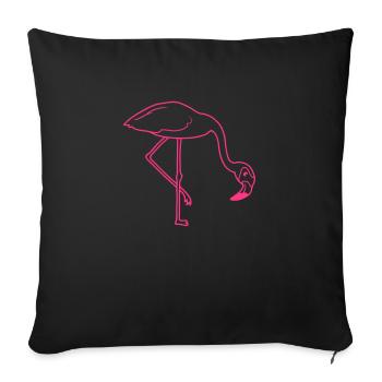 manger boisson arc vers le bas flamingo clipart dessin animé - Housse de coussin décorative 45 x 45 cm - noir - Devant