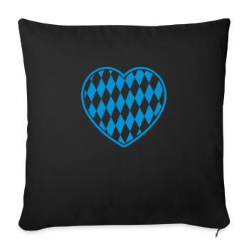 Wiesn Love Heart - - beer - o taps - Sofa pillowcase 17,3'' x 17,3'' (45 x 45 cm) - black - Front