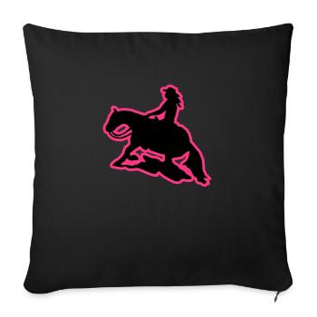 Western Riding woman sliding stop Slider pink - Sofa pillowcase 17,3'' x 17,3'' (45 x 45 cm) - black - Front