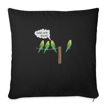 lustiges wlan - Sofakissenbezug 45 x 45 cm - Schwarz - Vorne