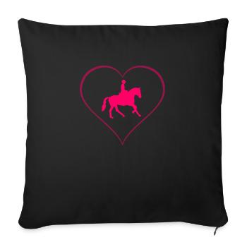 Reiten - Sofakissenbezug 45 x 45 cm - Schwarz - Vorne