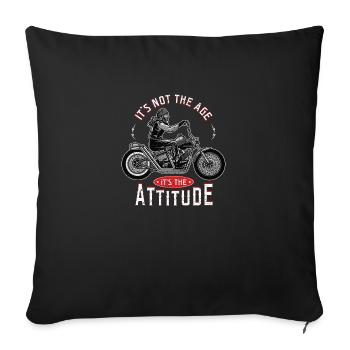 Old Biker Motorcycle Motorcyclist Gift - Sofa pillowcase 17,3'' x 17,3'' (45 x 45 cm) - black - Front