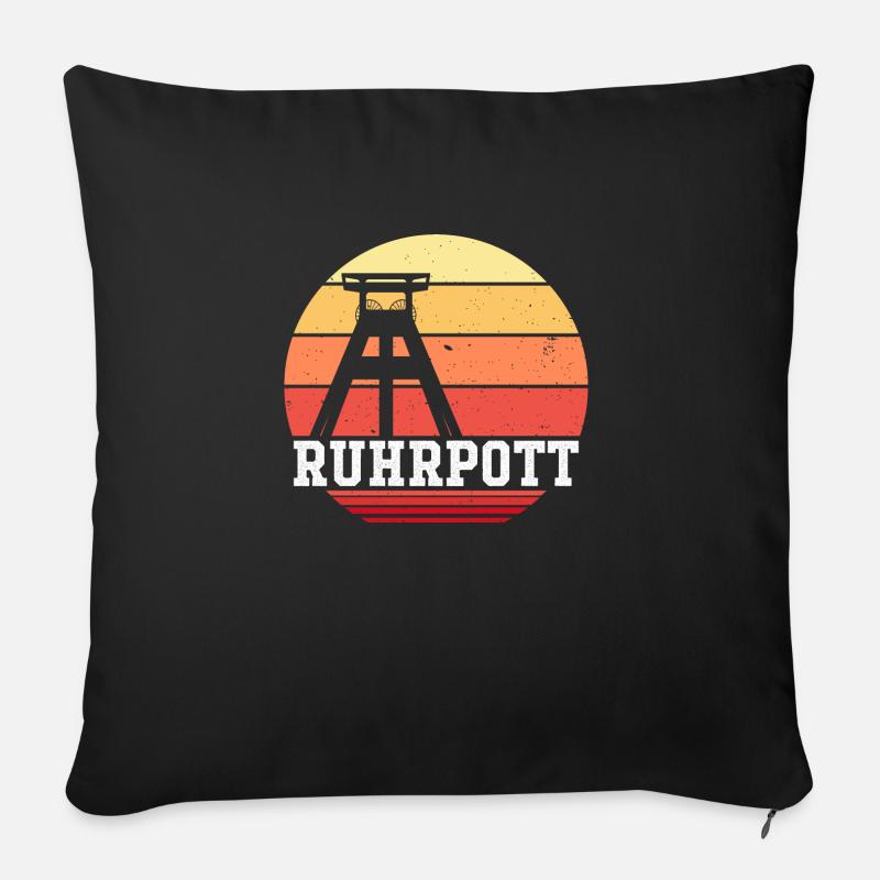 Ruhrpott Sonnenuntergang - Sofakissenbezug 45 x 45 cm - Schwarz