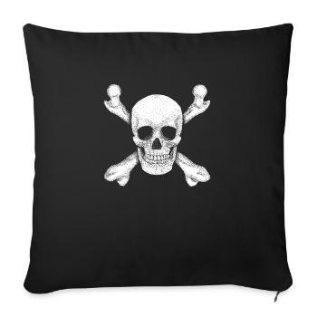 Jolly Roger Pirate Skull - Sofa pillowcase 17,3'' x 17,3'' (45 x 45 cm) - black - Front