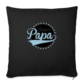 Super Papa - Sofakissenbezug 45 x 45 cm - Schwarz - Vorne