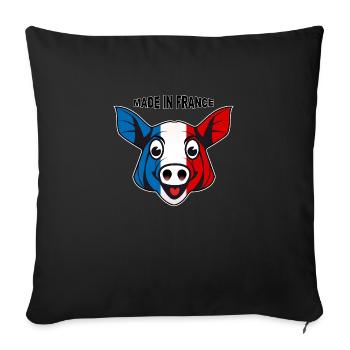 charcutier cochonnailles 03 - Housse de coussin décorative 45 x 45 cm - noir - Devant