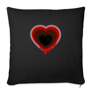 Smiley Heart black and red - Sofa pillowcase 17,3'' x 17,3'' (45 x 45 cm) - black - Front