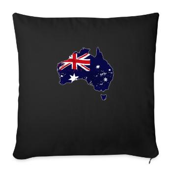 Australia Map Flag - Australien - Sofakissenbezug 45 x 45 cm - Schwarz - Vorne