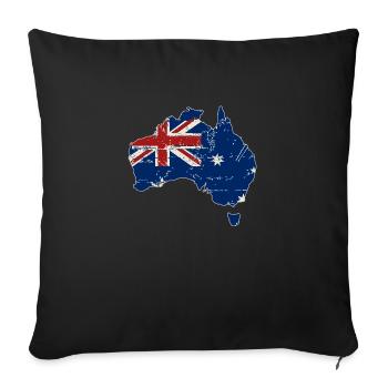 Australia Map Flag - Australien - Sofakissenbezug 45 x 45 cm - Schwarz - Vorne