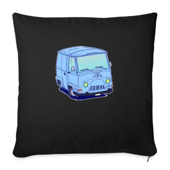 Classic French van without text - Sofa pillowcase 17,3'' x 17,3'' (45 x 45 cm) - black - Front