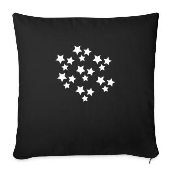 STAR. STAR. STARS. PARTY. ANNIVERSARY. CHRISTMAS. - Sofa pillowcase 17,3'' x 17,3'' (45 x 45 cm) - black - Front
