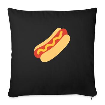 HOT DOG - Sofa pillowcase 17,3'' x 17,3'' (45 x 45 cm) - black - Front