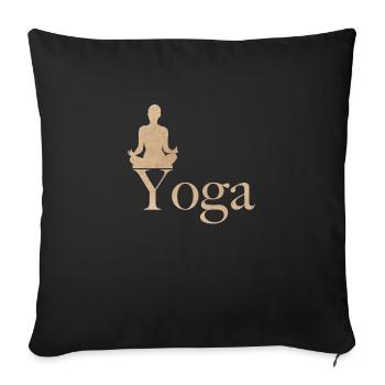 Yoga - Housse de coussin décorative 45 x 45 cm - noir - Devant