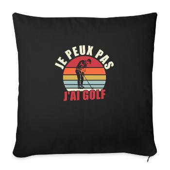 je peux pas j'ai golf - Housse de coussin décorative 45 x 45 cm - noir - Devant