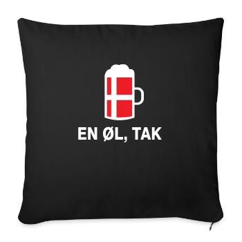 En øl tak North Denmark gift saying - Sofa pillowcase 17,3'' x 17,3'' (45 x 45 cm) - black - Front