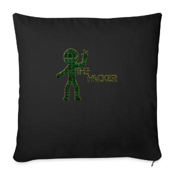 Symboles hacker - Housse de coussin décorative 45 x 45 cm - noir - Devant