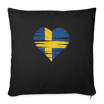 Sweden Heart by the Manzanita`s - Sofakissenbezug 45 x 45 cm - Schwarz - Vorne