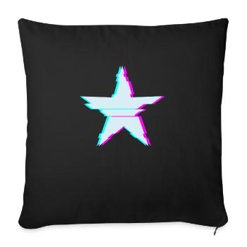Star with glitch effect - Sofa pillowcase 17,3'' x 17,3'' (45 x 45 cm) - black - Front