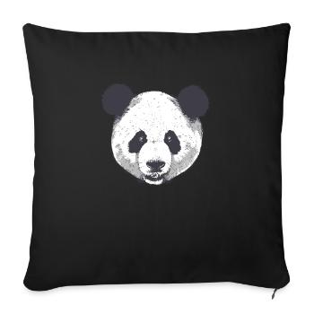 Panda head bear cool sweet realistic illustration - Sofa pillowcase 17,3'' x 17,3'' (45 x 45 cm) - black - Front