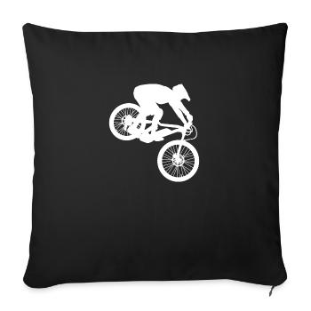 Downhill Mountainbike, Cross Mountainbiker BMX MTB - Sofakissenbezug 45 x 45 cm - Schwarz - Vorne