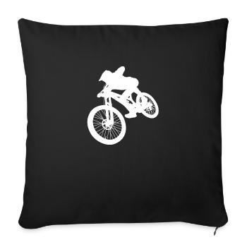 Downhill Mountainbike, Cross Mountainbiker BMX MTB - Sofakissenbezug 45 x 45 cm - Schwarz - Vorne