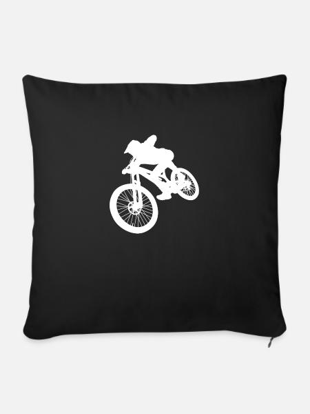 Downhill Mountain Bike, Cross Mountain Biker BMX MTB - Copricuscino per divano, 45 x 45 cm - nero