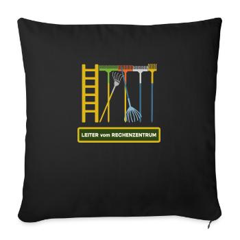 Leiter vom Rechenzentrum Gärtner Gärtnerin Garten - Sofakissenbezug 45 x 45 cm - Schwarz - Vorne