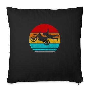 Motorrad - Sofakissenbezug 45 x 45 cm - Schwarz - Vorne
