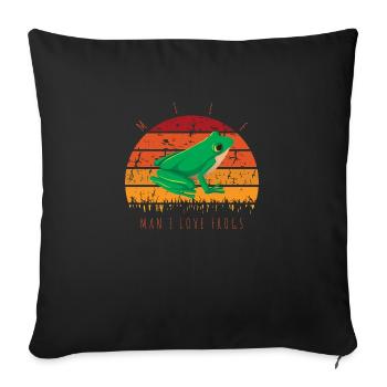 -Man J’aime les grenouilles Drôle Dire Grenouille-Amphibien - Housse de coussin décorative 45 x 45 cm - noir - Devant
