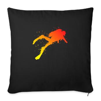 Plongée Plongée Sous-marine Hommes Garçons Plongeurs Plongeurs - Housse de coussin décorative 45 x 45 cm - noir - Devant