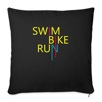 Triathlon Swim Bike Run - Sofa pillowcase 17,3'' x 17,3'' (45 x 45 cm) - black - Front