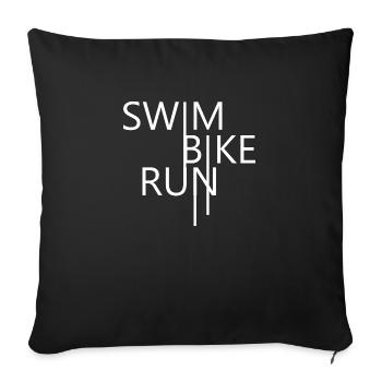 Triathlon Swim Bike Run - Sofa pillowcase 17,3'' x 17,3'' (45 x 45 cm) - black - Front