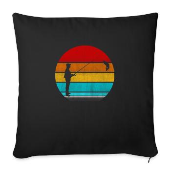 fishing - Sofa pillowcase 17,3'' x 17,3'' (45 x 45 cm) - black - Front
