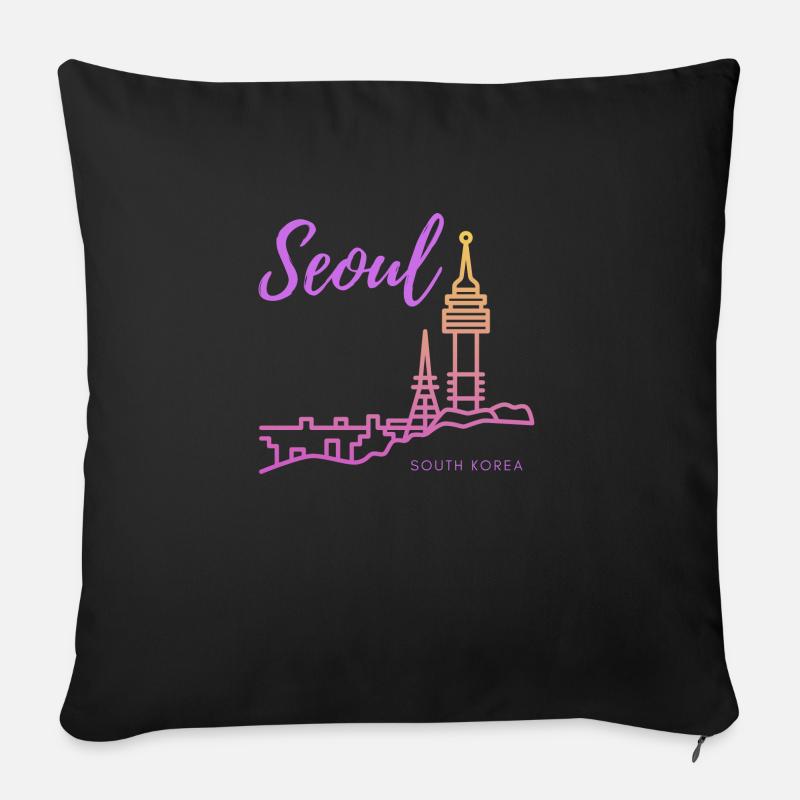 Seoul - Sofakissenbezug 45 x 45 cm - Schwarz