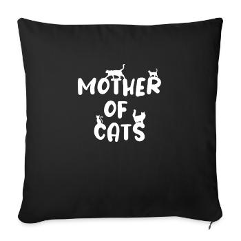 Mother of Cats Cat Love Cat Motifs Cat Cat - Sofa pillowcase 17,3'' x 17,3'' (45 x 45 cm) - black - Front