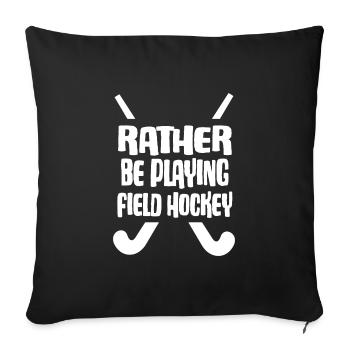 feldhockey fieldhockey plutôt que de jouer au hockey - Housse de coussin décorative 45 x 45 cm - noir - Devant