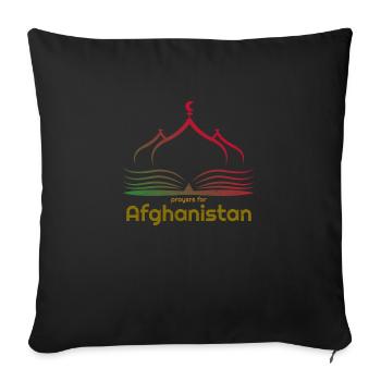 Prières pour l’Afghanistan. Solidarité afghane - Housse de coussin décorative 45 x 45 cm - noir - Devant
