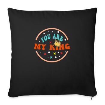 Roi - Couronne - Housse de coussin décorative 45 x 45 cm - noir - Devant