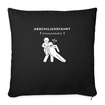 Sauf Urlaub Absch(l)ussfahrt, Achtung hackedicht - Sofakissenbezug 45 x 45 cm - Schwarz - Vorne