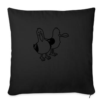 Team 2 lustige Möwen - Sofakissenbezug 45 x 45 cm - Schwarz - Vorne