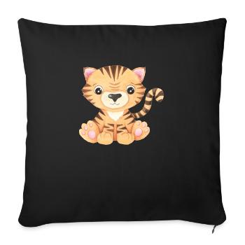 Sweet Tiger Baby Asia China Russia Tiger - Sofa pillowcase 17,3'' x 17,3'' (45 x 45 cm) - black - Front