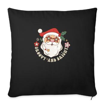 Groovy & Bright Weihnachten Retro Weihnachtslied - Sofakissenbezug 45 x 45 cm - Schwarz - Vorne