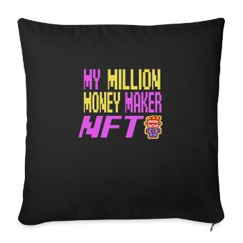Million Money Maker funny NFT Cryptocurrency - Sofa pillowcase 17,3'' x 17,3'' (45 x 45 cm) - black - Front
