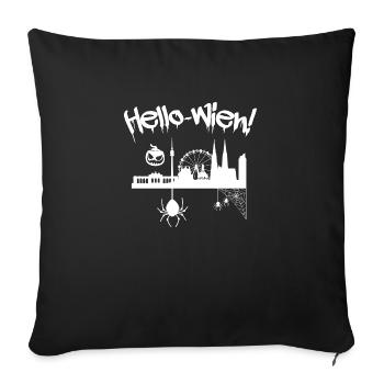 Halloween Hello Wien Vienna Stadt Kürbis Touristen - Sofakissenbezug 45 x 45 cm - Schwarz - Vorne
