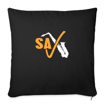 Retro Awesome SAX Cool Blues Music Lover T-Shirt - Sofa pillowcase 17,3'' x 17,3'' (45 x 45 cm) - black - Front