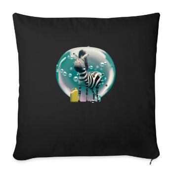 Zebra, digital Art - Sofa pillowcase 17,3'' x 17,3'' (45 x 45 cm) - black - Front