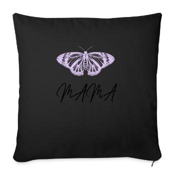 Mama Schmetterling - Sofakissenbezug 45 x 45 cm - Schwarz - Vorne